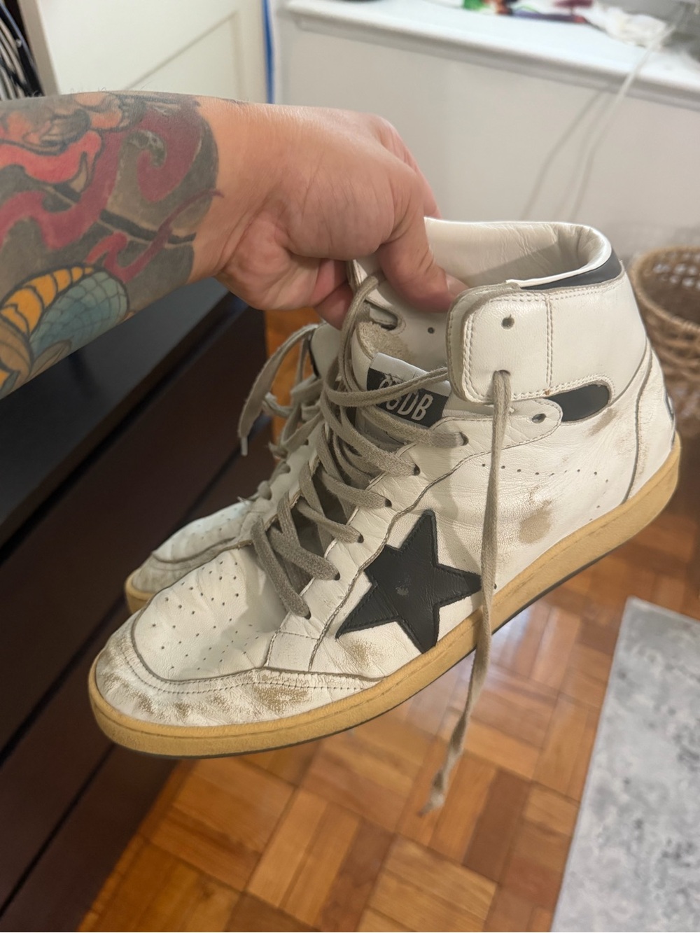 Golden Goose Sky-Star High-Top Sneakers Size 43 - Picture 2 of 8